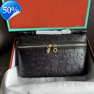 Gigi style handbag with genuine leather inside and outside ostrich patterned cowhide LP lunch box ba