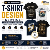 Professional T-Shirt Design Service | Custom Apparel Design | Editable AI Vector
