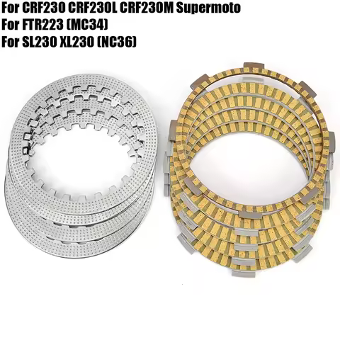 Clutch Friction Plates For Honda CRF230 CRF230L CRF230M Supermoto FTR223 SL230 XL230 / CRF SL XL 230