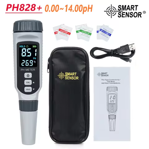 SMART SENSOR PH828+ Digital pH Meter Waterproof Water Quality Tester Water Test Meter for Drinking S