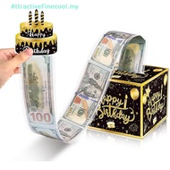 AFMY Money Pull Box Happy Birthday Money Gift Case Birthday Surprise Money Box Cash Pull Gift Box Bi