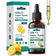 GHK-Cu Copper Peptide Oral Liquid Drops, 6-in-1 Liposomal GHK Cu Supplement w. Marine Collagen Pepti
