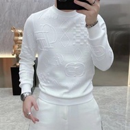 2023 Autumn Winter Men's t-Shirt Long-Sleeved New Style Street Wear Light Luxury Jacquard Sweatshirt