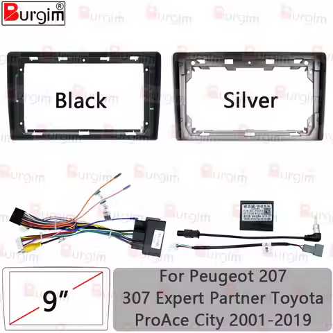 Car Radio Fascias Frame For Peugeot 207 307 Expert Partner 9 inch Stereo Panel Wiring Harness Power 