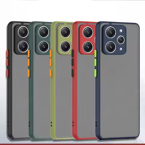 For Xiaomi Redmi 12 Case Fundas Redmi 12 Capas Lens Protection Shockproof Bumper Armor Back Matte Tr