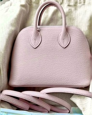 Hermès Mini Bolide 1923 in Chevre Leather, (3Q) Rose Sakura, PHW, K