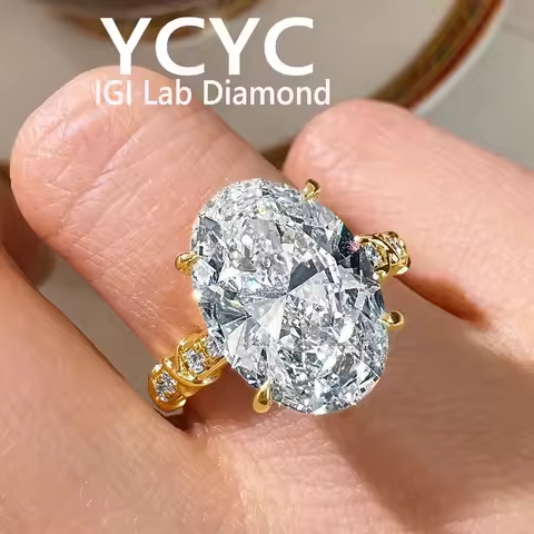 5Carat Wedding RING Oval diamond 14K Yellow gold Ring Lab grown diamond fashion jewelry wholesale cu
