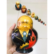 Russian Doll Or Mataryona Father And Son Painted Pattern Very Beautiful Not 10 Pieces