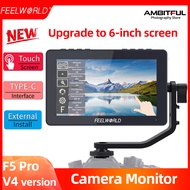 FEELWORLD F5 PRO V4 6 Inch Touch Screen 3D LUT DSLR Camera Field Monitor with F970 External Power Ki