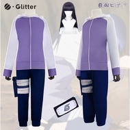 Anime Hyuga Hinata Cosplay Costume For Adult Women Girls Hoodie Jacket Pants Purple Wig Headband Suit Ninja Woman Carnival Party Costumes Outfit Props Full Set