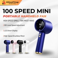 NEW【 100 Speed 】 Rechargeable Mini Small Fan 100-Wind-Speeds Handheld Super-Mute High Wind Power Des