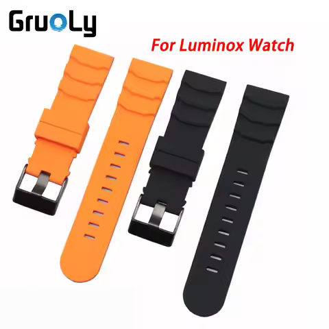 Fluoro Rubber Strap 24mm For Luminox XS3749 3789 3741 3745 Men's Waterproof Silicone Watch Band Brac