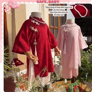 GIVE A NECKLACE or JADE MANE ️Ao Dai Set CNY Thanh Ngoc ️For Baby Girls Brocade Silk Design With Pan