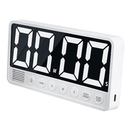LED Timer Countdown Big Screen 99Hr 59Min 6 Alarm Volume 3 Memories Type-C Charging White