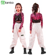 Lolanta สาวฮิปฮอป Street ชุดเต้นรำแขนยาว Crop Top กางเกงจ็อกกิ้งทุกวันชุด4-16ปี