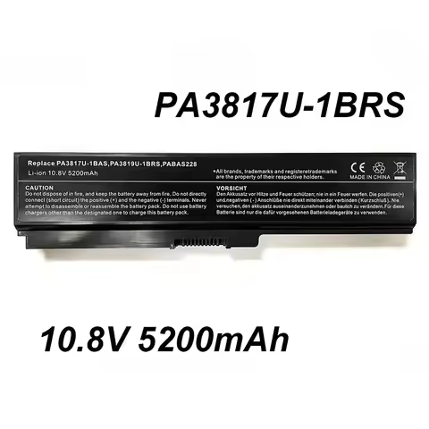 PA3817U-1BRS PA3817-1BAS PA3817-1BRS 10.8V 5200mAh Laptop Battery For Toshiba Satellite A655 A660 A6