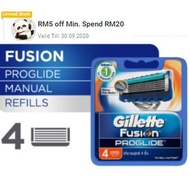 Gillette Fusion ProGlide 5 Manual Razor Blade Refills 4 Pcs (New)