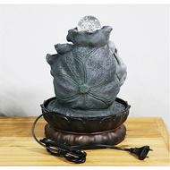 Water Sound Relaxation Tabletop Fountain, Zen Buddha Statue Wealth Desktop Water Fountain With Led Light And Lucky Crystal Ball