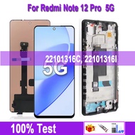 จอ LCD แบบดั้งเดิม6.67 "สำหรับ Redmi Note 12 Pro 5G 22101316C LCD 22101316I 22101316G สัมผัสทำให้เป็