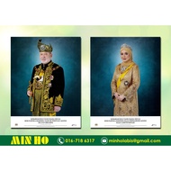 Agong & Permaisuri A3/A4 Size Poster (Custom Design) UV Printing A4 Frame A3 Frame