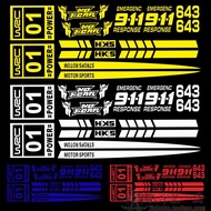Electric Vehicle Motorcycle Decal Set Racing Pull Flower 911 Set Stickers Transformers Waistline Sti