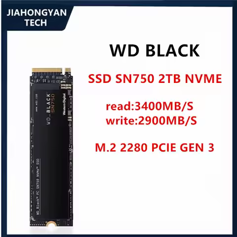 Original New  FOR WD SSD SN750 1T/2T/500G Black Disk M.2 2280 PCIE3.0 NVME Solid State Drive