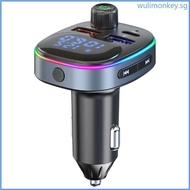 WU Bluetooth-compatible 5 0 Transmitter Car FM Music Player Deep Bass Hi-Fi Sound Radio Adapter Dual USB 20W Quick Charg