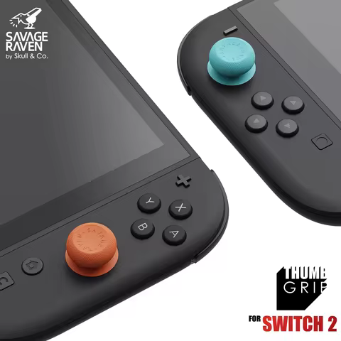 Savage Raven by Skull & Co. Joystick Cap Thumb Grip Set FPS CQC Thumbstick Cover for Nintendo Switch