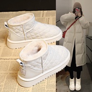 Snow Boots Women's 2025 New Style Winter Women's Shoes Fur One-Piece Waterproof Women's Shoes Fleece