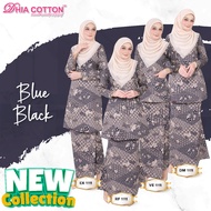 Baju Kurung Cotton (Blue Black)