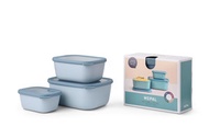 MEPAL - 荷蘭製造 Cirqula 多用途 食物盒 3件套裝 (750+1500+3000ml) - nordic blue
