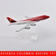 JASON TUTU 16cm AVIANCA COLOMBIA  B747 Airplane Model Airplane Diecast Metal 1/400 Scale Planes