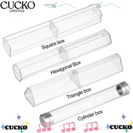 CUCKO Pen Box Plastic Transparent Polygon Office Supplies