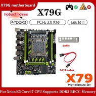 X79G Motherboard+SATA Cable+Bezel LGA2011 4XDDR3 RECC Slot M.2 NVME PCI-E X16 6XUSB2.0 SATA3.0 Serve