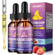 Kids Magnesium Liquid Drops-Magnesium Glycinate Liquid for Kids Supplement-w/L-theanine, Omega-3, Vi