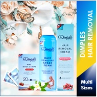 Dimples Hair Removal Spray Foam Cream Wax Facial Body Strips