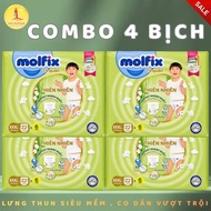 [Combo of 4] Molfix Natural Diaper Pants XXXL22+6 (112 Pieces) - Molfix Diaper Pants Size XXXL for B