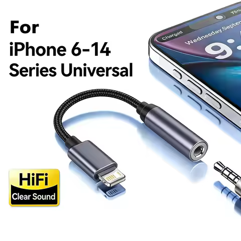 8 Pin to 3.5mm Jack AUX Cable For iPhone 14 13 12 11 Pro Max IOS 14 Male to Female Adapter Headphone