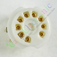 PCB Small Ankle-Legged Ceramic Gold-Plated Tube Holder GZC9-B-G Suitable for 12AX7 12AT7 6p1 6p14 Ot