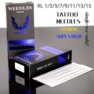 Tattoo Coil Needle Tattoo Needle RL 1/3/5/7/9/11/13/15/18 - 1/2box 25pc and 1box 50pc