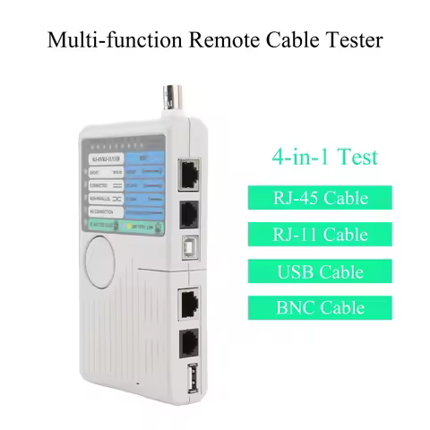 4 in 1 Multi-function Universal Network Cable Tester Test Tool for RJ11/RJ45/USB/BNC Cables