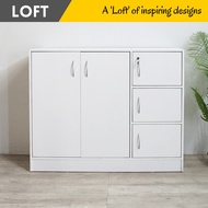 LOFT Design BARRY 5 Door Children Wardrobe kabinet baju almari kanak kanak-Oak+white