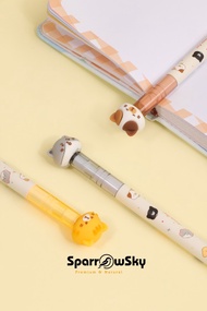 SPARROW SPINING Pen Silikon / Silicone Pen / Pen PUTAR Karakter Lucu Cantik CATS DIARY (8090)
