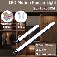 3 Colors LED PIR Motion Sensor Lights USB Charging Kitchen Cabinet Light Wardrobe Lamp Ultra thin Aluminum Shell Lamp For Night