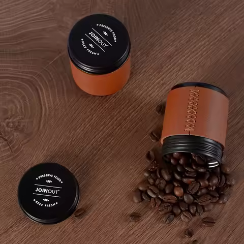 Portable Mini Coffee Bean Storage jar Aluminum Alloy Coffee Powder Sealed Tank Outdoor camping Coffe