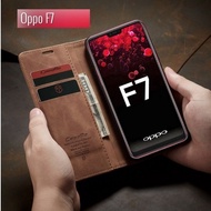 Oppo F7 Premium Leather Flip Case Wallet Magnetic