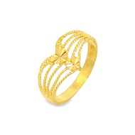 Top Cash Jewellery 916 Gold Half Line Design Heart Ring