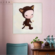 Nara Yoshiyou Cartoon Minimalism Scandinavian Japanese Oil Painting Art Picture Poster Baby Room Dec