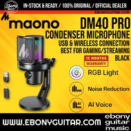 Maono DM40 PRO Wireless USB-C Condenser Microphone 2.4GHz 75H Battery AI Voice Effects RGB Maono DM4