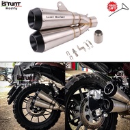 51mm Universal Motorcycle Double Hole Exhaust Muffler Escape Moto Exhaust Motocross Scooter Exhaust For Benelli BJ500 50